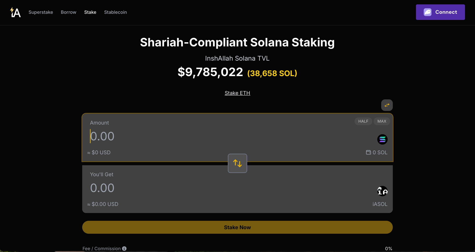 inshAllah Solana Staking website